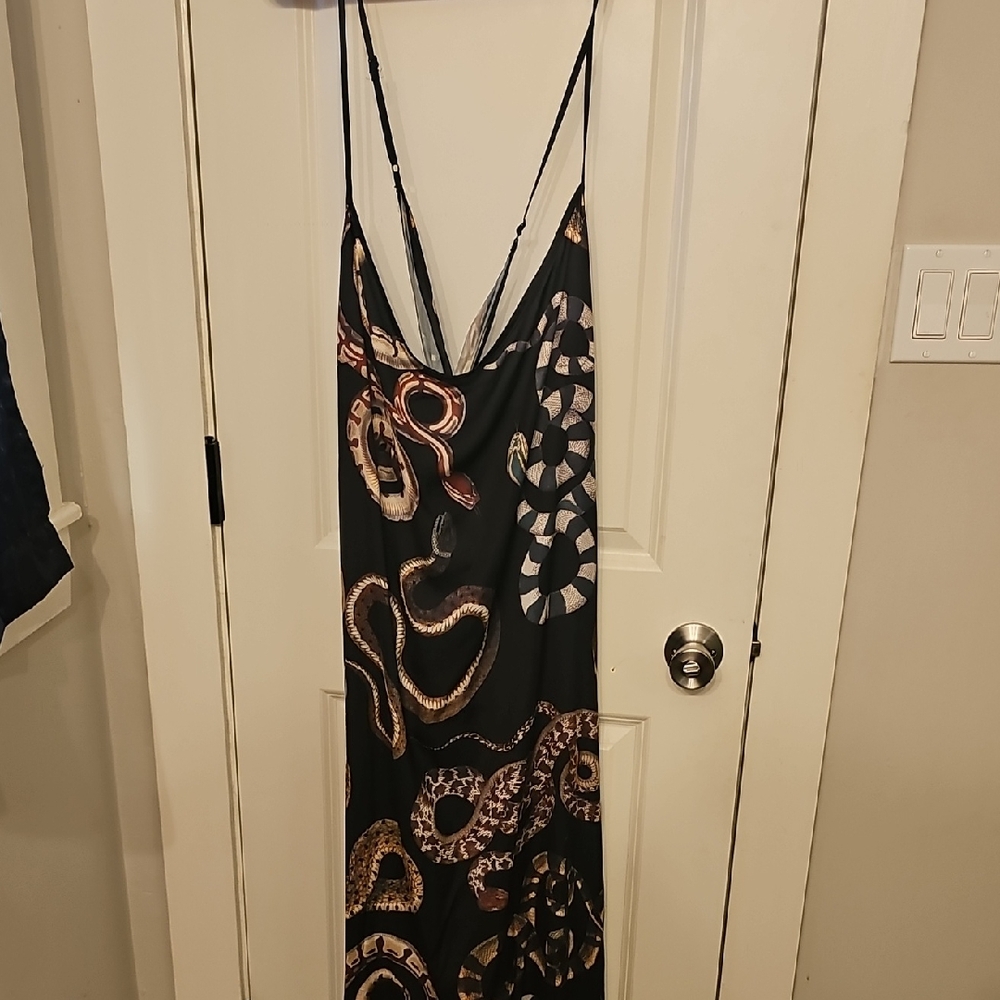 Black and Brown Snake Print Dress